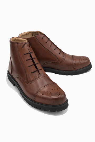 SKU:1005-Brown Soft Cow Leather Chukka boots