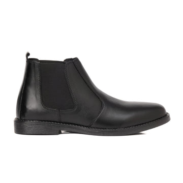 SKU:8010-Black Cow Leather Chelsea boots